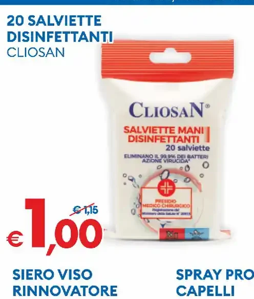 Salviette disinfettanti Cliosan