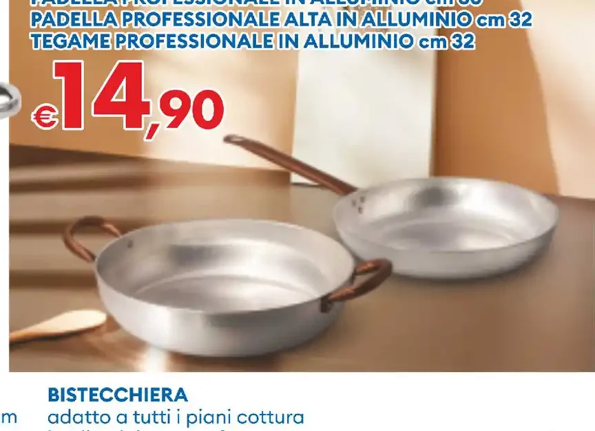 Padella/tegame professionale in alluminio