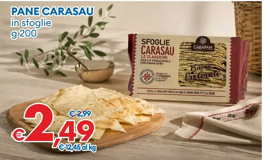 Pane carasau in sfoglie