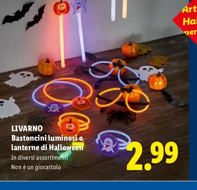 Bastoncini luminosi o lanterne di Halloween
