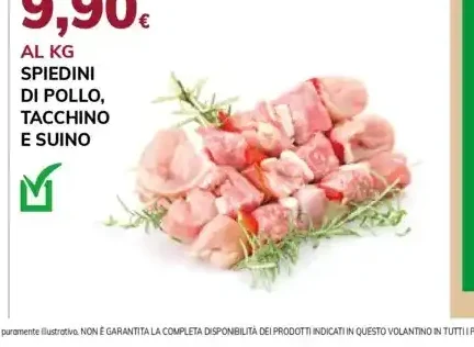 Spiedini di pollo, tacchino e suino