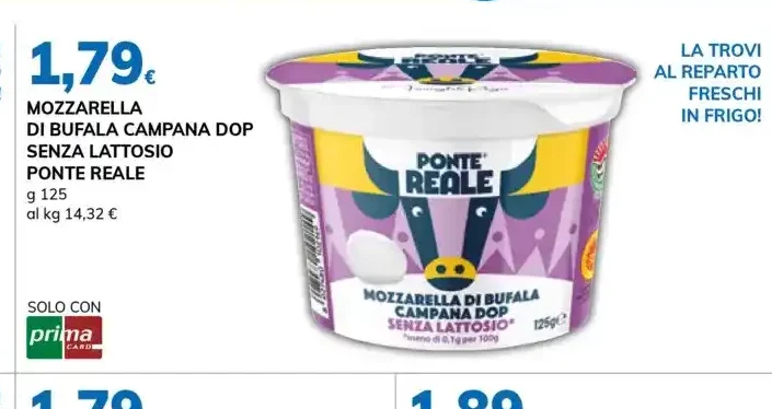 Mozzarella di bufala campana DOP senza lattosio