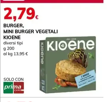 Burger mini burger vegetali Kioene