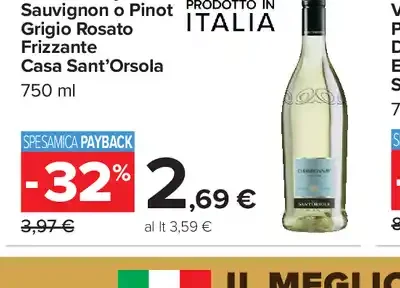 Chardonnay o Sauvignon o Pinot Grigio Rosato Frizzante Casa Sant'Orsola