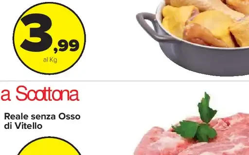 Pollo giallo in parti