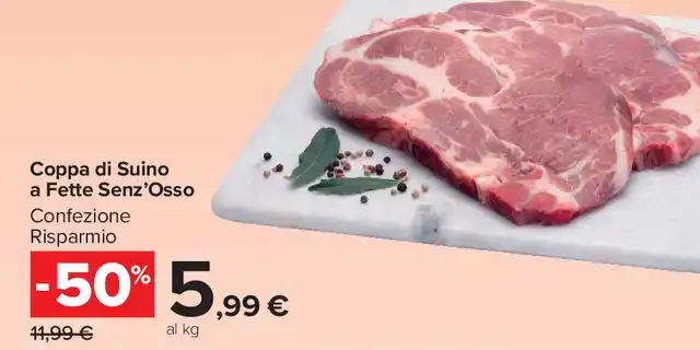 Coppa di suino a fette senz'osso