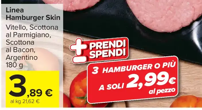 Hamburger di vitello o scottona