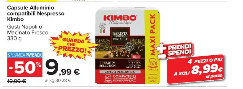 Capsule alluminio compatibili Nespresso Kimbo