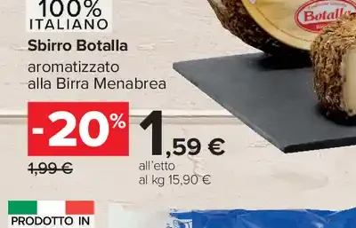 Sbirro Botalla aromatizzato alla Birra Menabrea