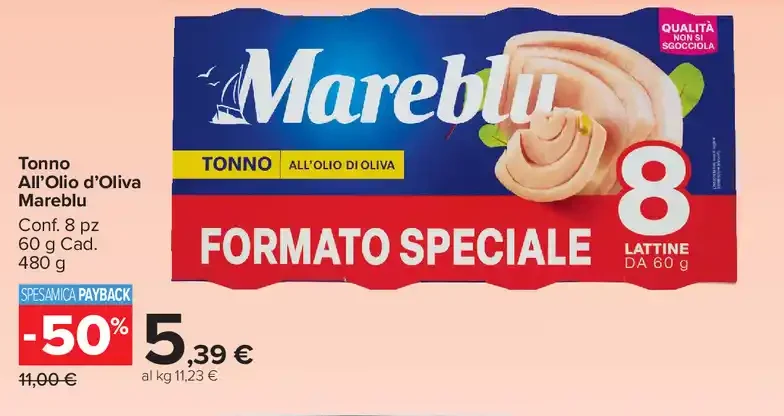 Tonno all'olio d'oliva Mareblu