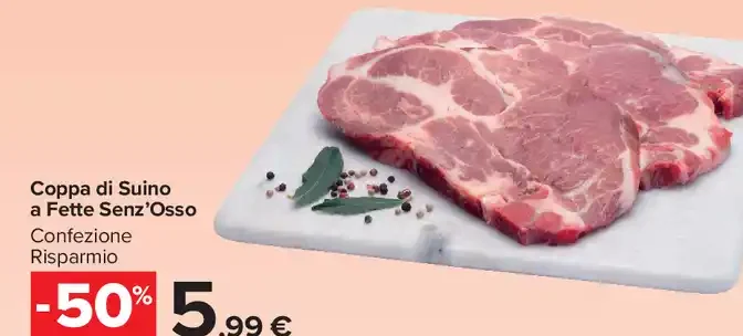 Coppa di suino a fette senza osso