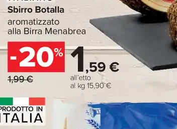 Sbirro Botalla aromatizzato alla Birra Menabrea