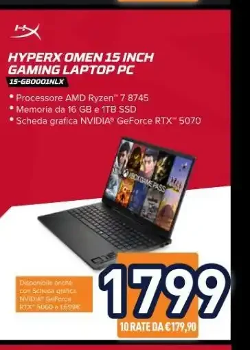 HyperX Omen 15 Gaming Laptop PC 15-GB0001LX