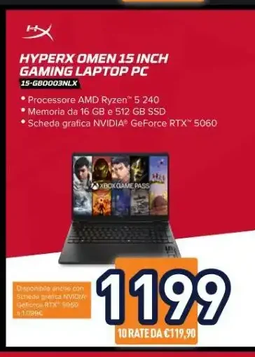 HyperX Omen 15 Gaming Laptop PC 15-GB0003NLX