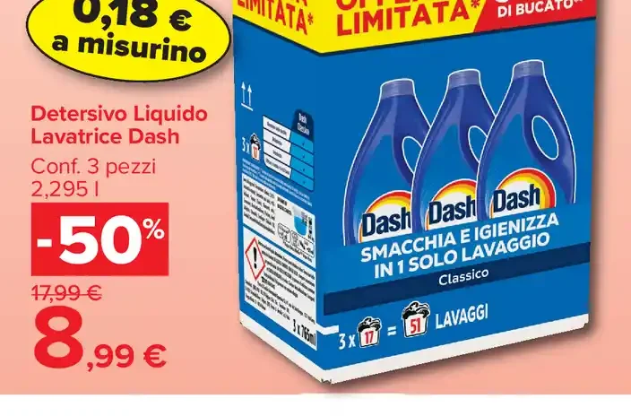 Detersivo liquido lavatrice Dash