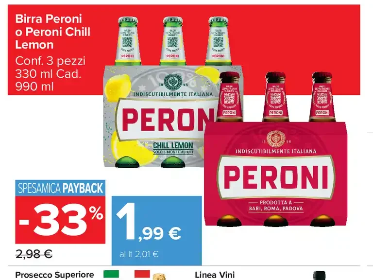 Birra Peroni o Peroni Chill Lemon