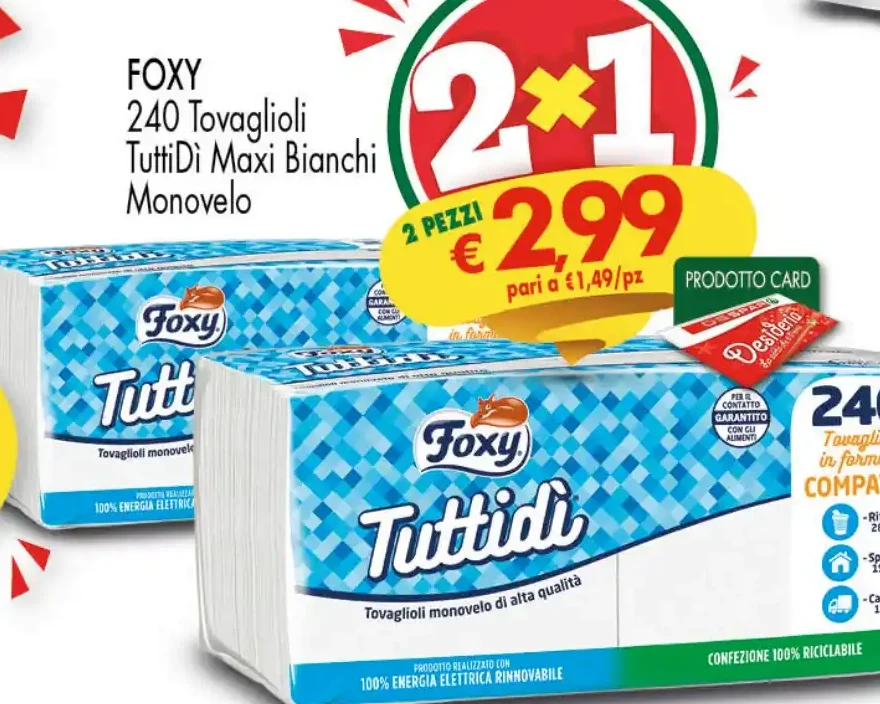 Tovaglioli TuttiDi Maxi Bianchi 240