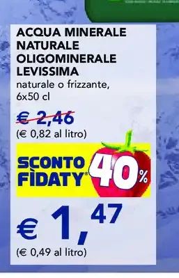 Acqua minerale naturale oligominerale Levissima naturale