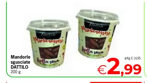 Mandorle sgusciate dattilo