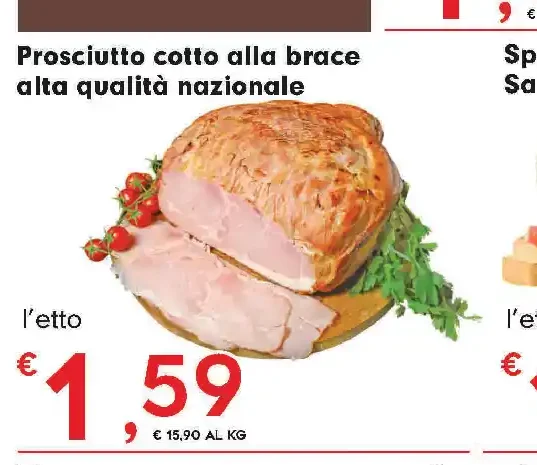 Prosciutto cotto alla brace alta qualità nazionale