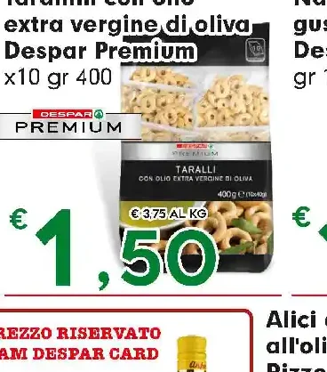 Tarallini con olio extra vergine di oliva Despar Premium