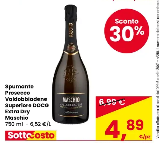 Spumante Prosecco Valdobbiadene Superiore DOCG Extra Dry Maschio