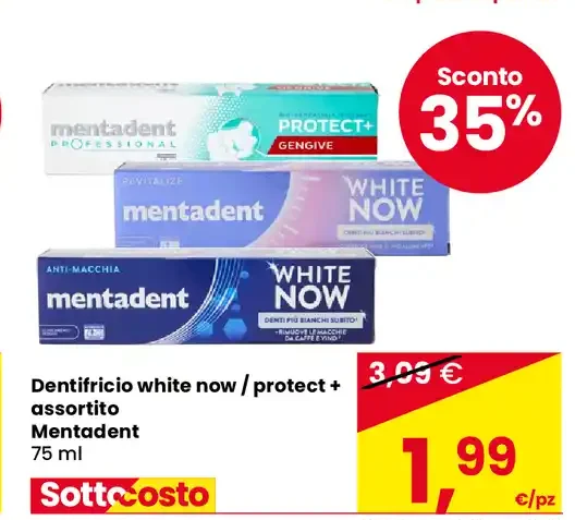 Dentifricio White Now/Protect+ assortito Mentadent
