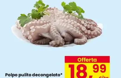 Polpo pulito decongelato