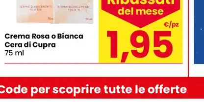 Crema rosa o bianca cera di cupra