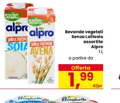Bevande vegetali senza lattosio assortite