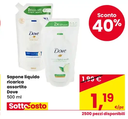 Sapone liquido ricarica assortito Dove