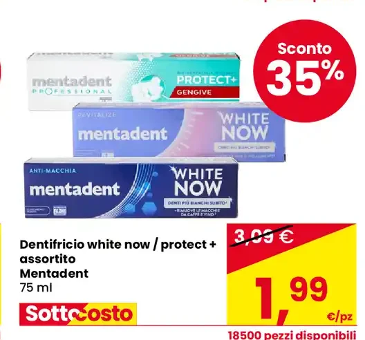 Dentifricio White Now/Protect+ assortito Mentadent