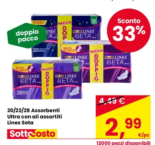 Assorbenti Ultra con ali assortiti Lines Seta