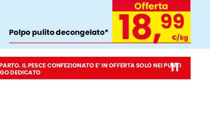 Polpo pulito decongelato