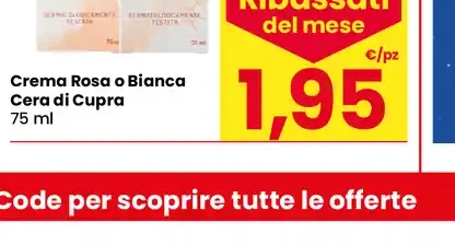 Crema rosa o bianca cera di cupra