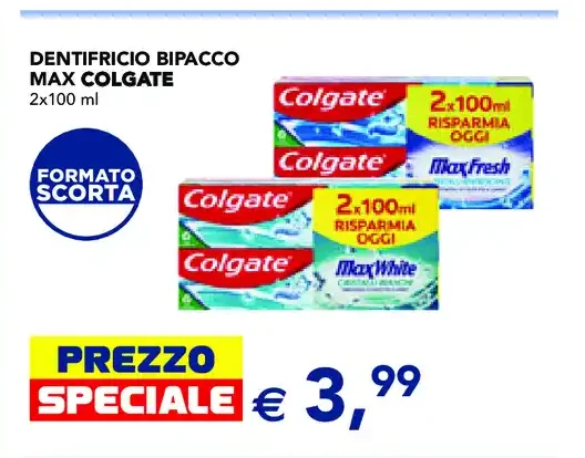 Dentifricio Bipacco Colgate Max