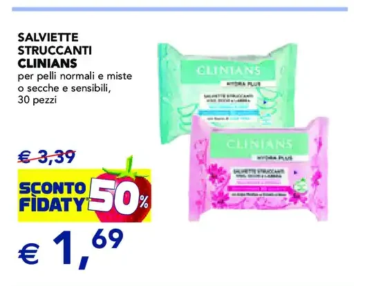 Salviette struccanti Clinians