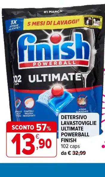Detersivo lavastoviglie Ultimate Powerball Finish