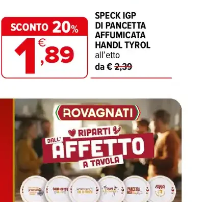 Speck IGP di pancetta affumicata Handl Tyrol