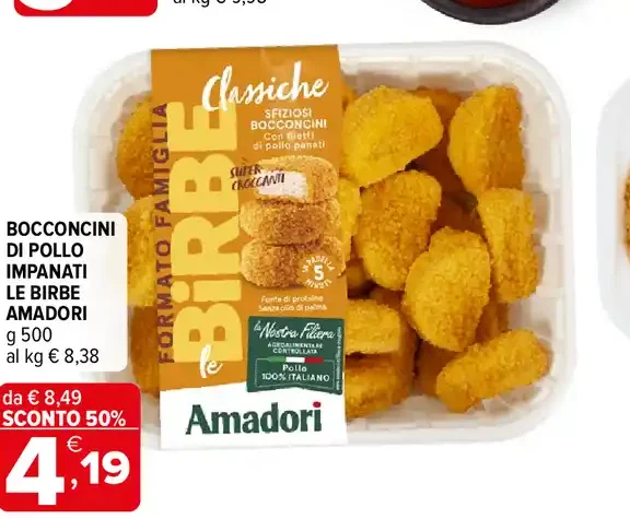 Bocconcini di Pollo Impanati Le Birbe Amadori