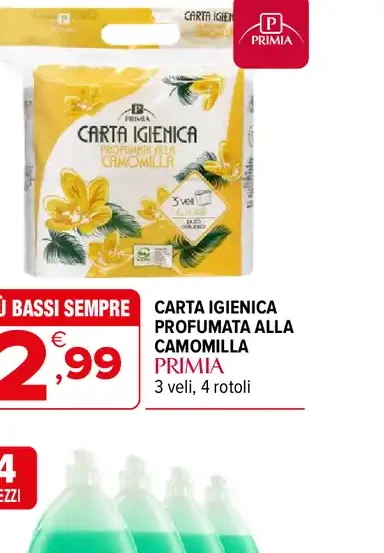 Carta igienica profumata alla camomilla Prima