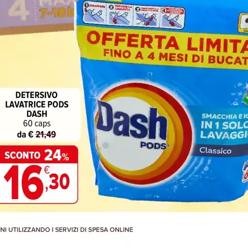 Detersivo lavatrice Pods Dash