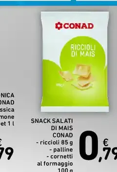 Snack salati di mais Conad