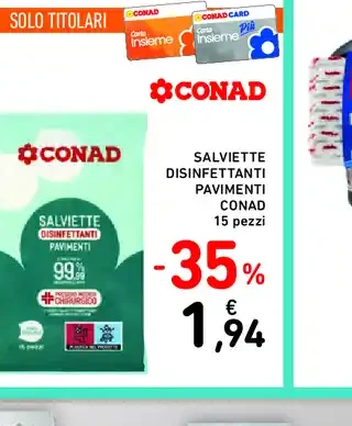 Salviette disinfettanti pavimenti Conad