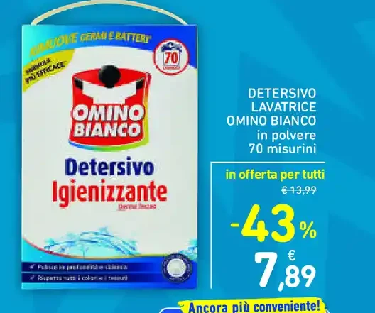 Detersivo lavatrice igienizzante in polvere