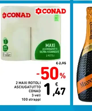 Rotoli asciugatutto Conad
