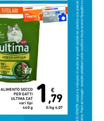 Alimento secco per gatti Ultima Cat