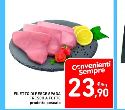 Filetto di pesce spada fresco a fette
