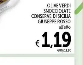 Olive verdi snocciolate in conserva di Sicilia