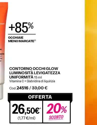 Contorno occhi Glow luminosità e levigatezza uniformità